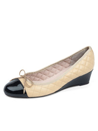 Beige/Black Patent
