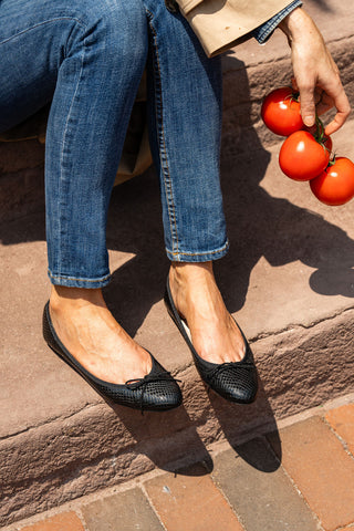 Luxe Textured Leather Ballet Flat Alternate View