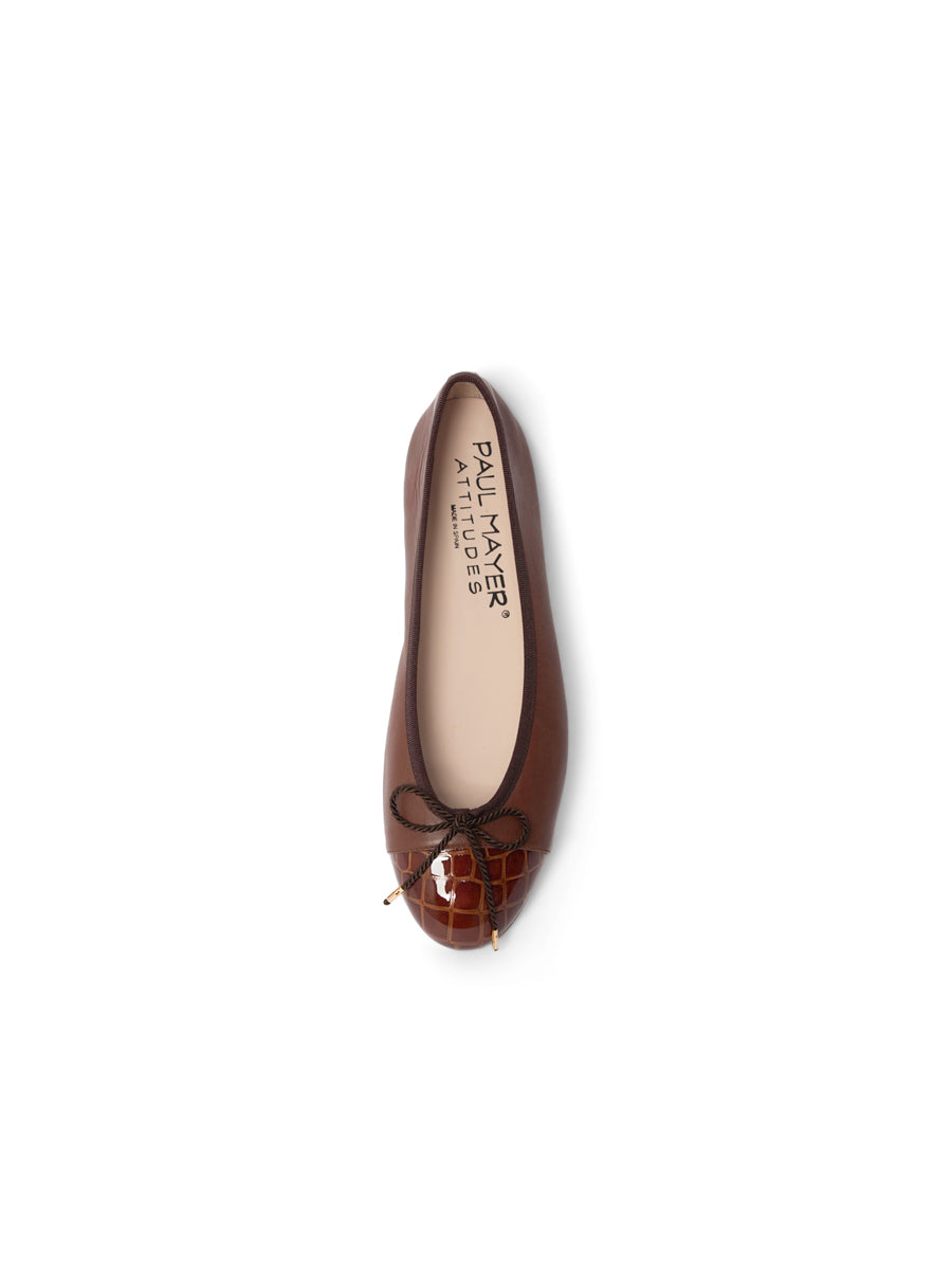 Best Croc Toe Ballet Flat with Leather Sole