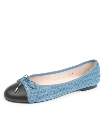 Best Denim Ballet Flat with Leather Sole