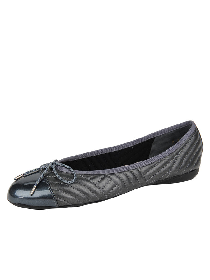 Brush Quilted Leather Ballet Flat