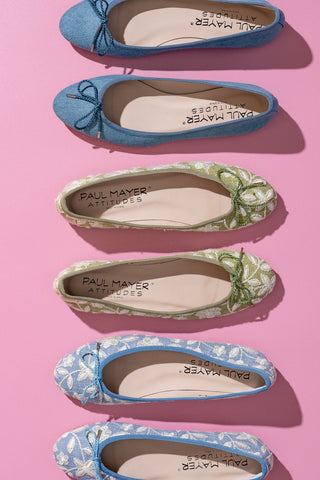 Best Embroidered Flat with Leather Sole Alternate View