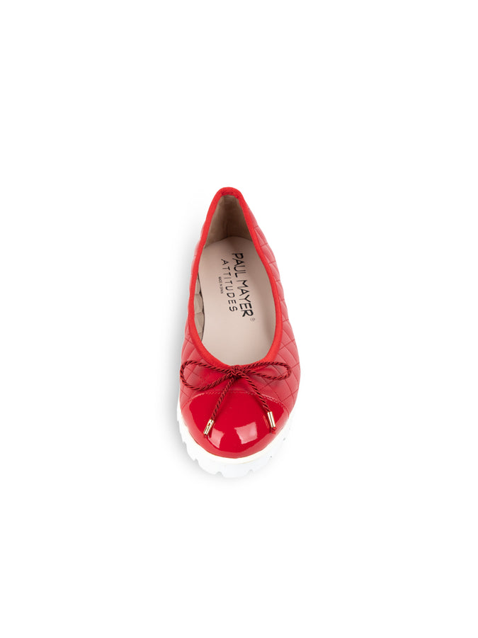 Paul Mayer Women s Best Lug Sole Ballet in Red White Lug